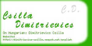 csilla dimitrievics business card